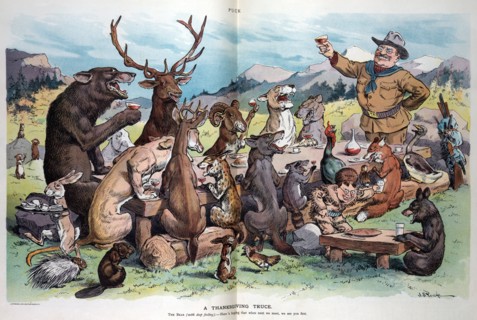 A Thanksgiving truce by John Pughe, 1870-1909, artist. Published 1905.