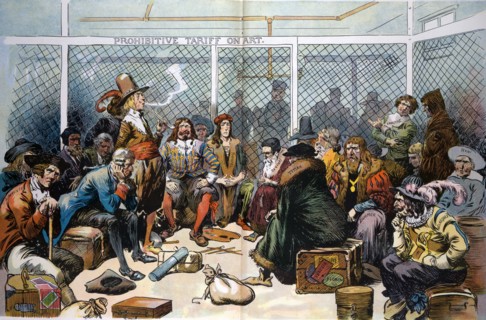 In the art pen at Ellis Island 1908.