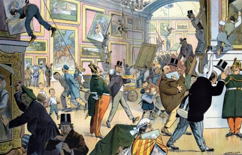 Daily scene in the Louvre by Samuel Ehrhart