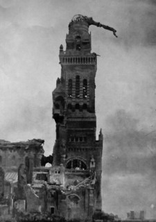 Ruins of a Church Tower in the French village of Albert.