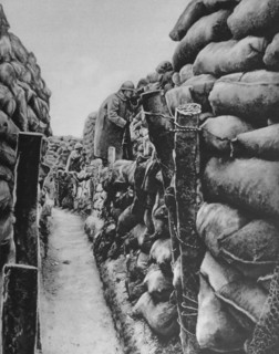 A French army position in trenches.