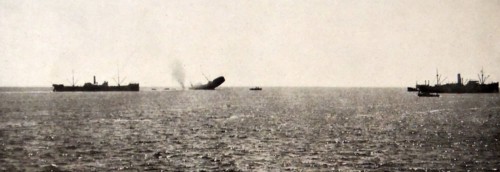 The SS Carthage, sinking after being torpedoed
