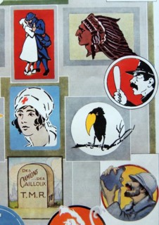 Insignias of various motorised corps belonging to the French army.