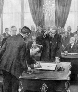 Closing session of the Versailles peace conference 1920.