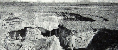 French forward position in a bomb crater.