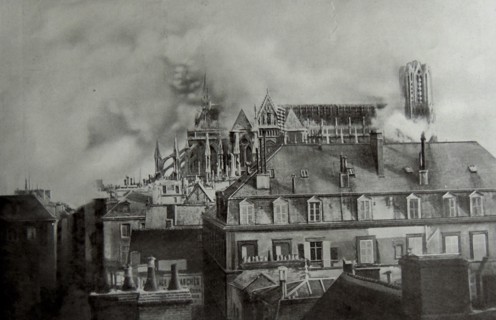 German shellfire during the opening engagements.