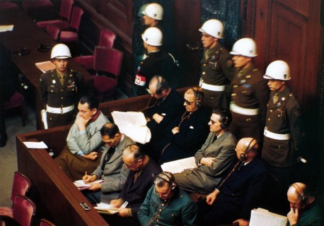 Hermann Wilhelm Göringand other top Nazi leaders on trial for war Crimes 1946