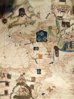 France depicted in Jacopo Russo Map of the world 16th century circa 1528