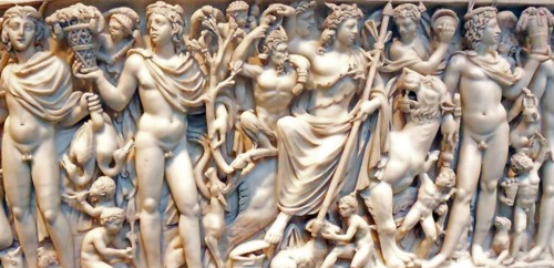 marble sarcophagus with the myth of Selene and endymion