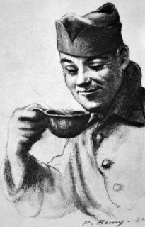 WWII: French army soldier. Drawing by P Remy 1940