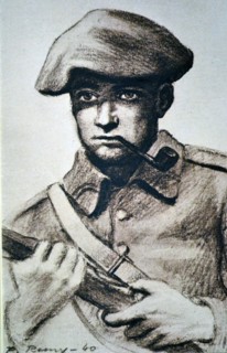WWII: French army soldier. Drawing by P Remy 1940
