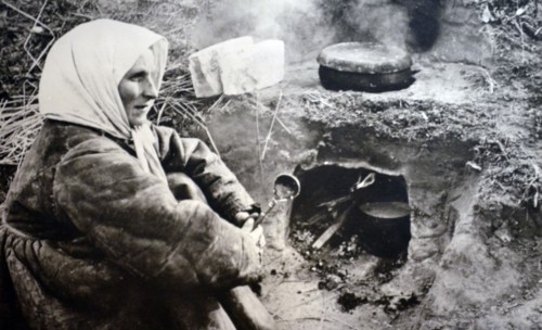 German army postcard showing Russian peasant woman, 1942