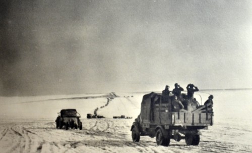 German army postcard showing the advance of German land forces into Russia, 1942