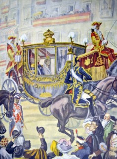 Opening of the Spanish parliament by the King and queen of Spain 1914