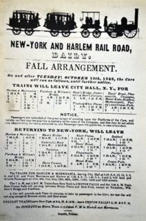 Timetable for 1848 for the New York-Harlem railway