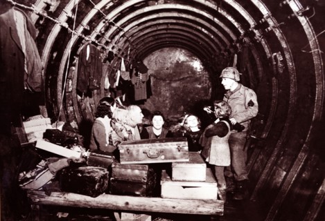 WWII: French civilians refugees living in the tunnels of the Maginot Line