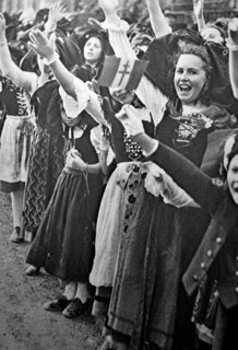 French citizens celebrating the liberation of Alsace Lorraine