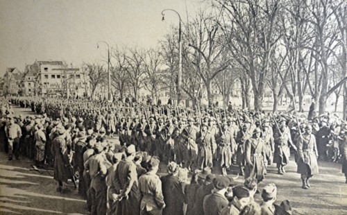 French citizens celebrating the liberation of Colmar 1945