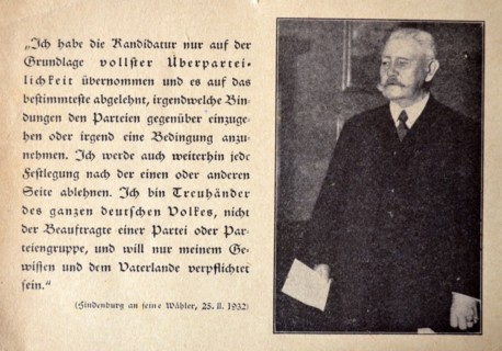 President Paul Von Hindenburg