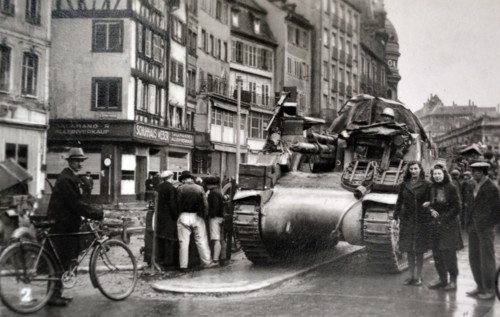 Celebrations in Strasbourg after liberation from German occupation in WWII