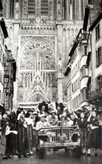 celebrations in Strasbourg after liberation from German occupation in WWII
