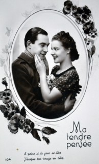 WWII: Sentimental French postcard for civilians to send to their men at the frontline.