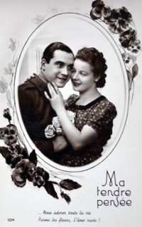 World War Two: Sentimental French postcard for civilians to send to their men at the frontline.