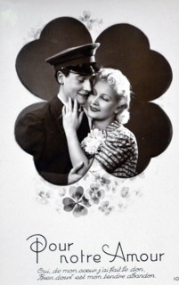 World War Two: Sentimental French postcard for civilians to send to their men at the frontline.