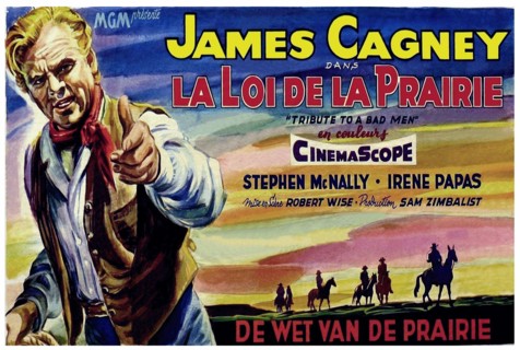 James Cagney in the 1956 film 'La Loi De La Prairie' (Tribute to a Bad Man).