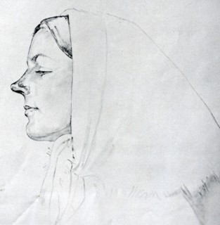 portrait of augusta Bjornson by Olaf Leonhard Gulbransson