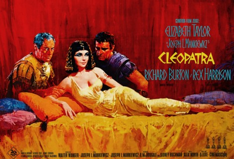 Cleopatra' a 1963 British-American-Swiss epic drama film starring Elizabeth Taylor, Richard Burton, Rex Harrison, Roddy McDowall and Martin Landau.