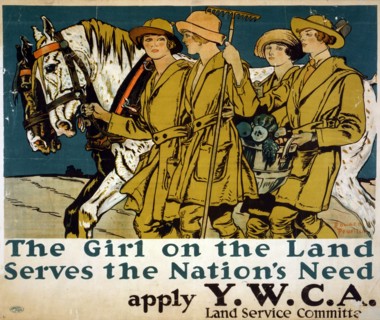 The girl on the land serves the nation's need. Y.W.C.A. Land Service by Edward Penfield
