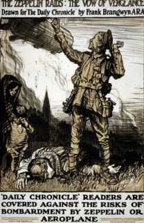 The zeppelin raids by Frank Brangwyn,