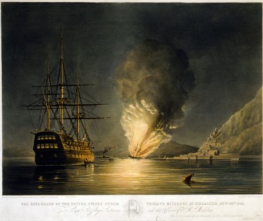 The explosion of the United States Steam Frigate Missouri