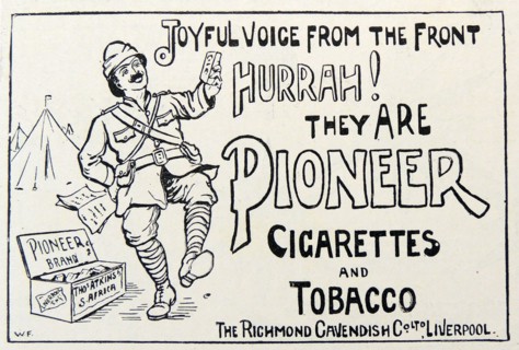 Advertisment for Pioneer Cigarettes
