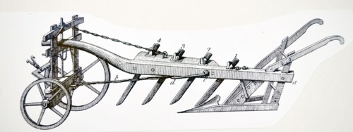 Wheeled Plough with Four Coulters