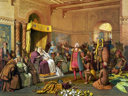 Columbus at the court of Barcelona