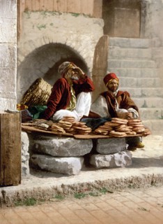 Bread seller of Jerusalem, Holy Land