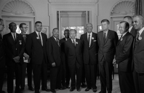Civil rights leaders meet with President John F. Kennedy