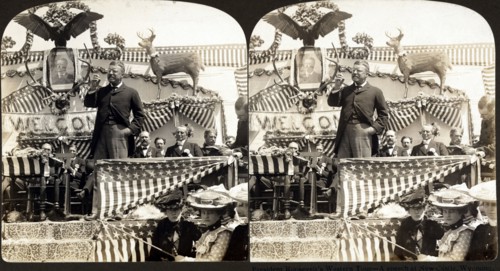 U.S President Theodore Roosevelt campaigns
