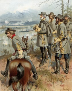 General Robert E. Lee holding binoculars