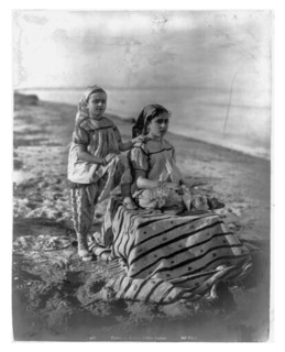 Two Jewish girls on a beach