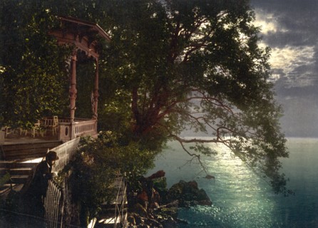 Abbazia, moonlight near the baths