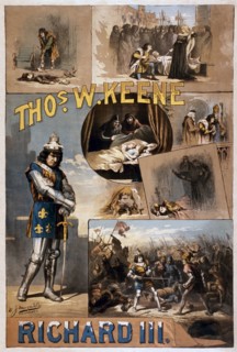 poster, advertising, American, theatre, play, shakespeare, richard III, king, keene