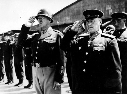 Photograph of General Patton and Marshal Vasilevsky