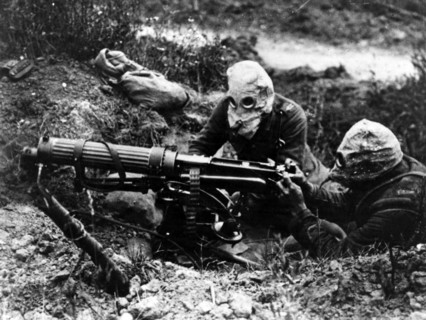 Photograph of Gas-Masked Men