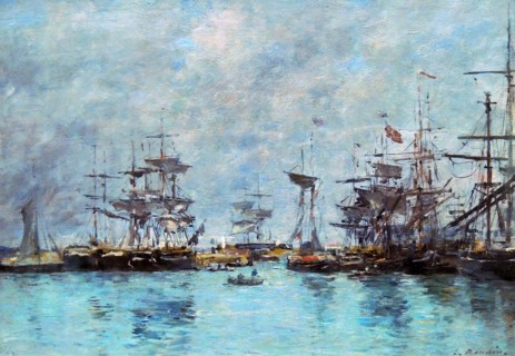 Harbour Scene by Eugene Boudin.