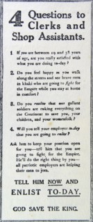 Advert for recruitment of soldiers for the British army