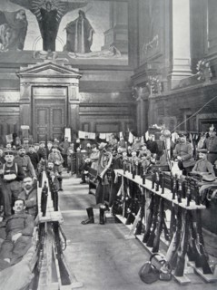 German soldiers occupy the Court of Appeals in Brusseles, Belgium, during WWI
