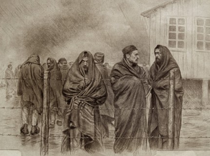 French prisoners of war in a German prisoner of war camp
